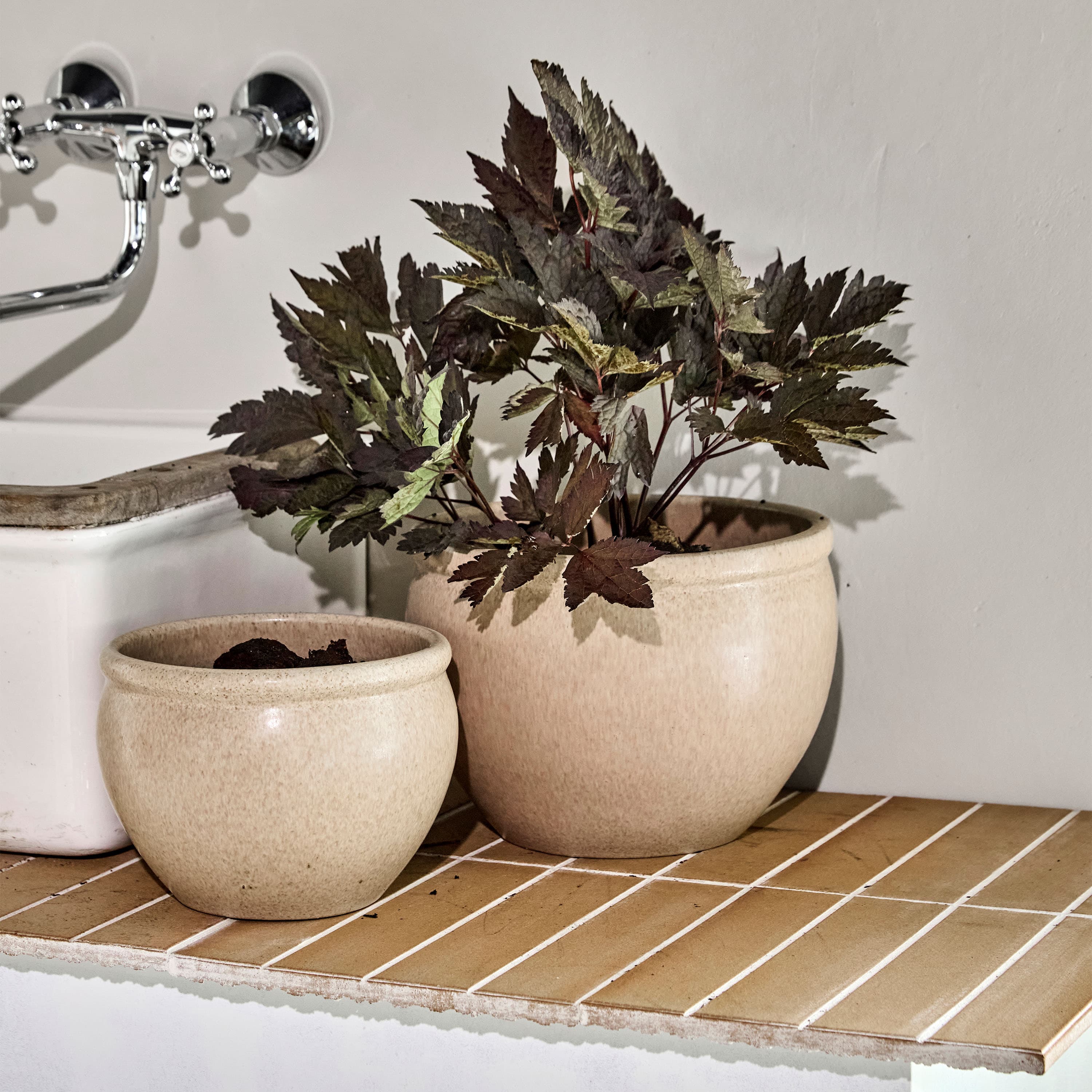 Vale Blumentopf Beige 2er-Pack
