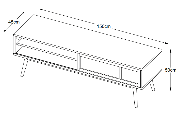 Sofia TV Stand Natural Oak 150cm