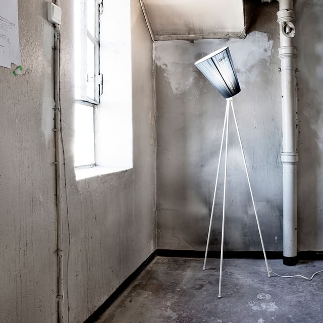 Oslo Wood Stehlampe Schirm Light Blue
