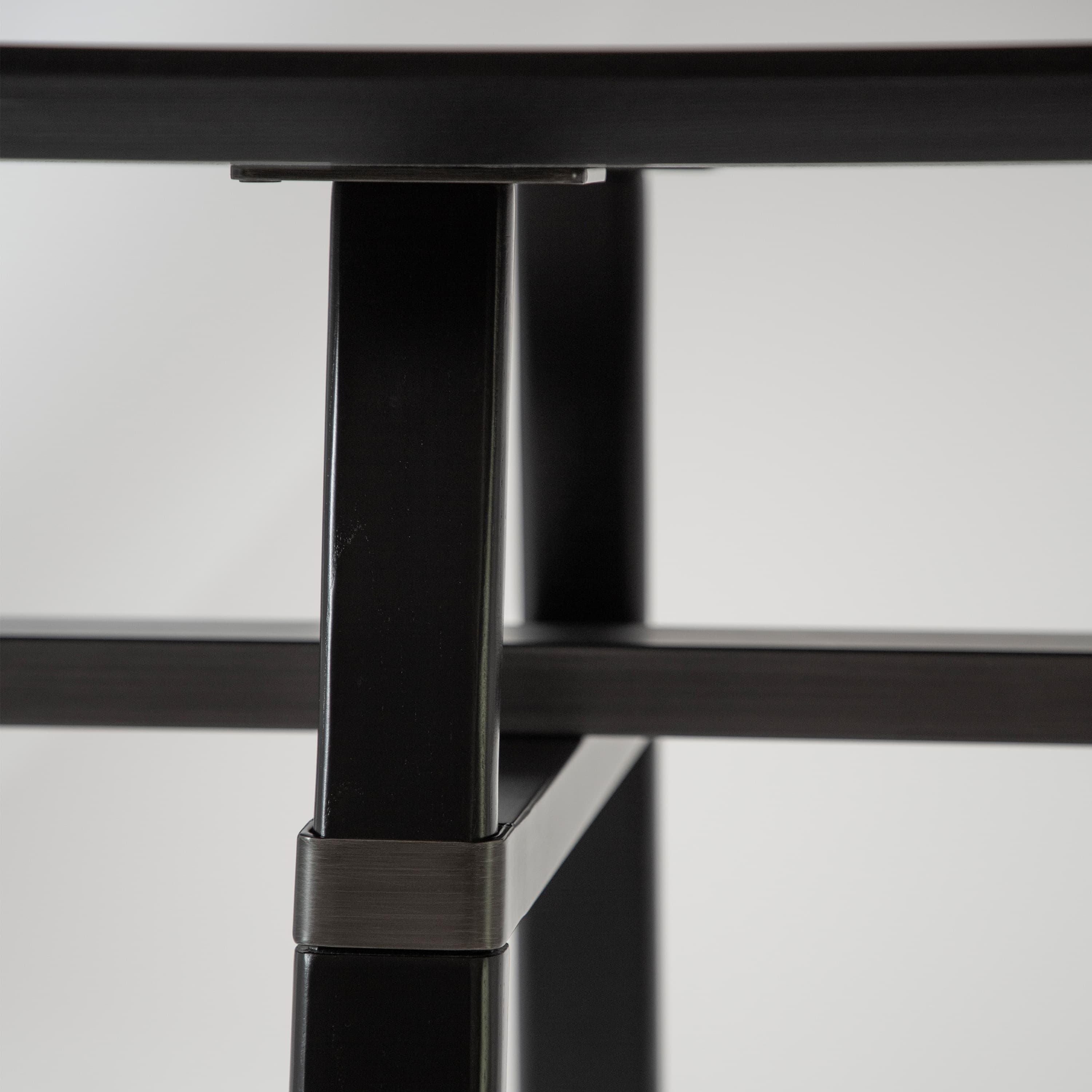 Cross Matbord Black Stained Ash/Antique Pewter 220cm