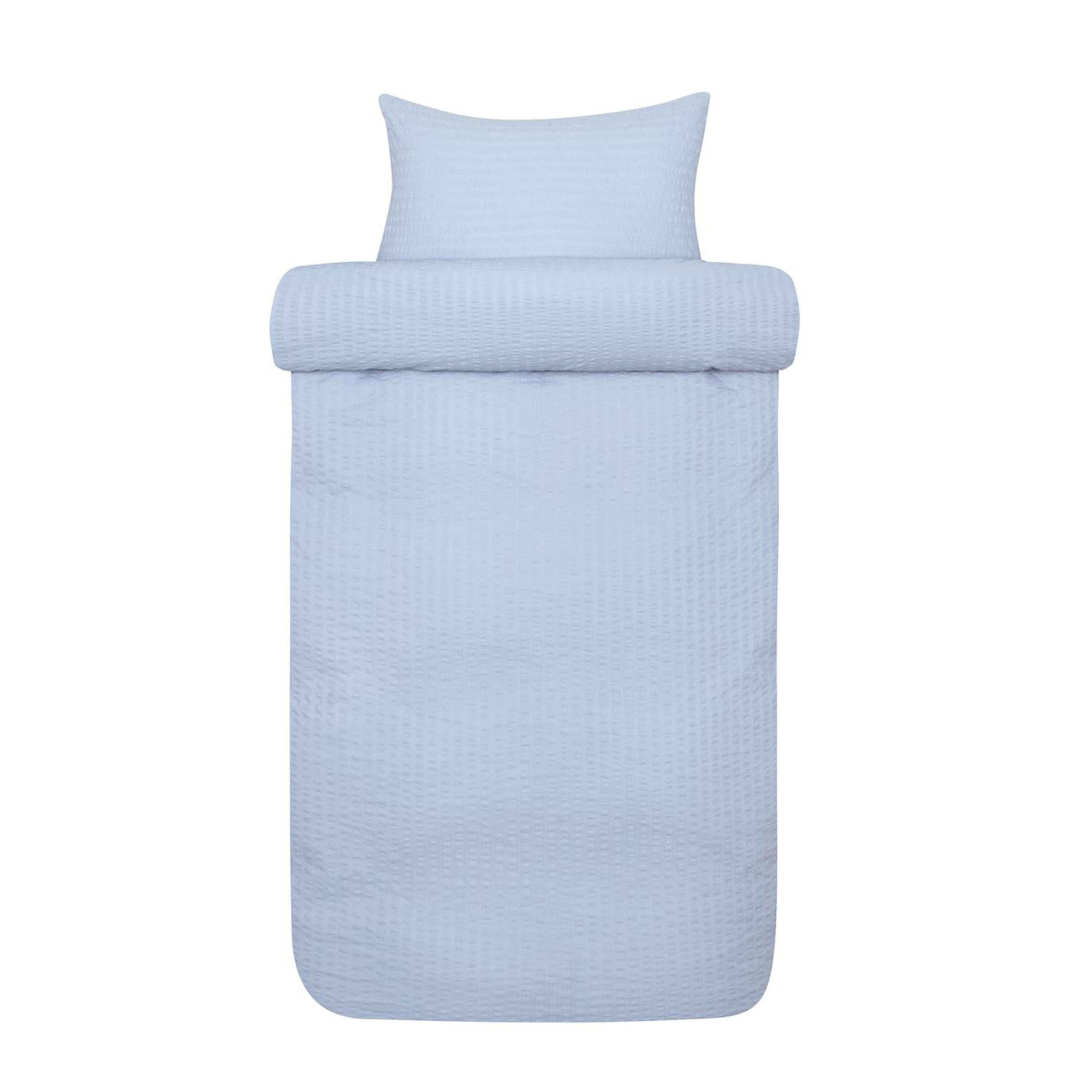 Luna Duvet Cover Set Seersucker Zen Blue 150x210/50x60