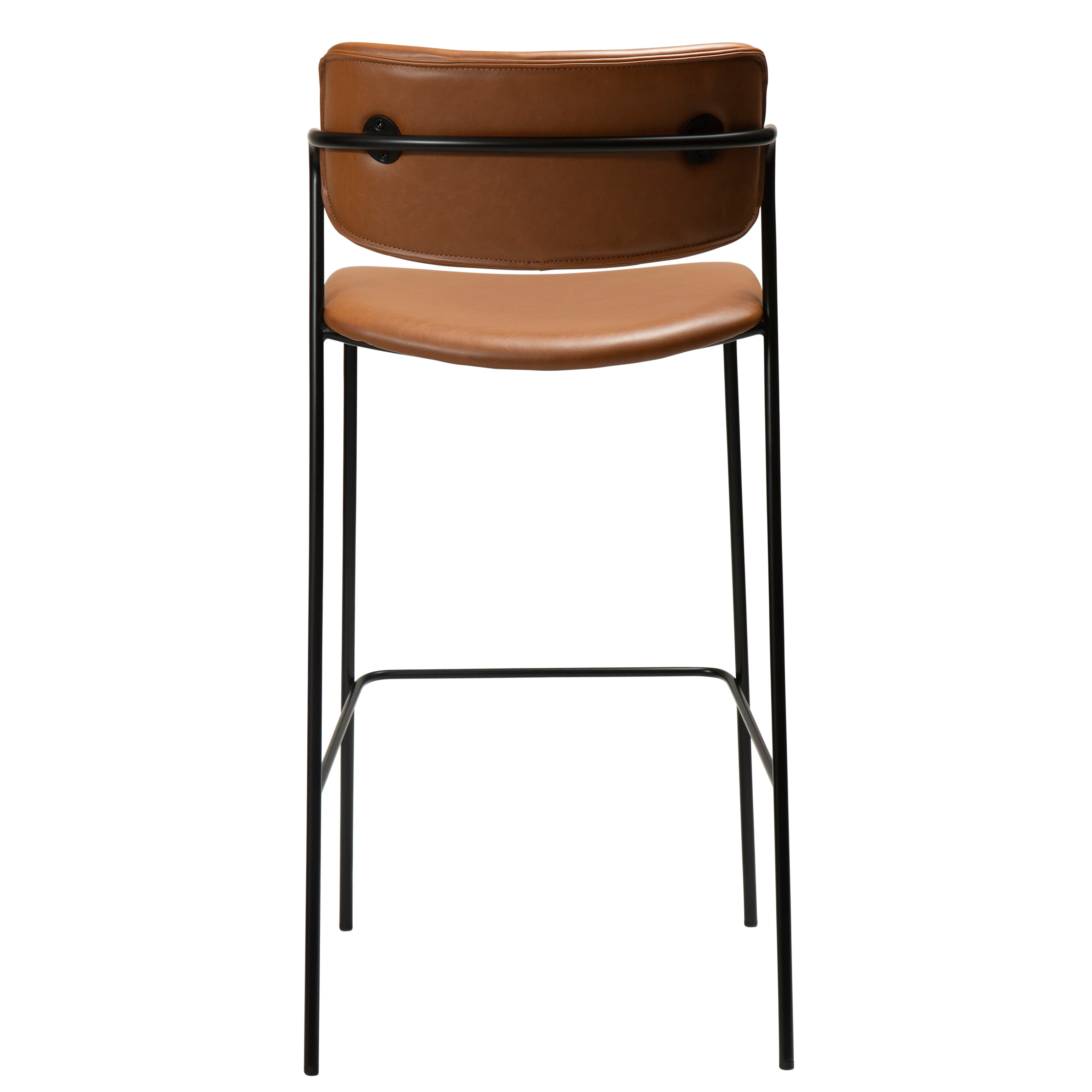 Zed Barhocker Kunstleder Hellbraun/Schwarz 67cm