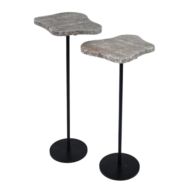 Milo Titanium Satztische Travertin 2er-Set