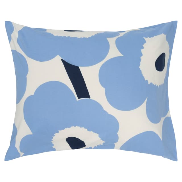 Unikko Jersey Kissenbezug Off White/Lichtblau/Marine 50x60