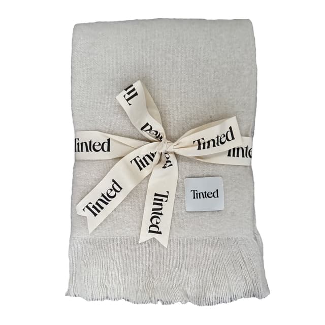Fingal Wool Throw Solid Off White 130x170