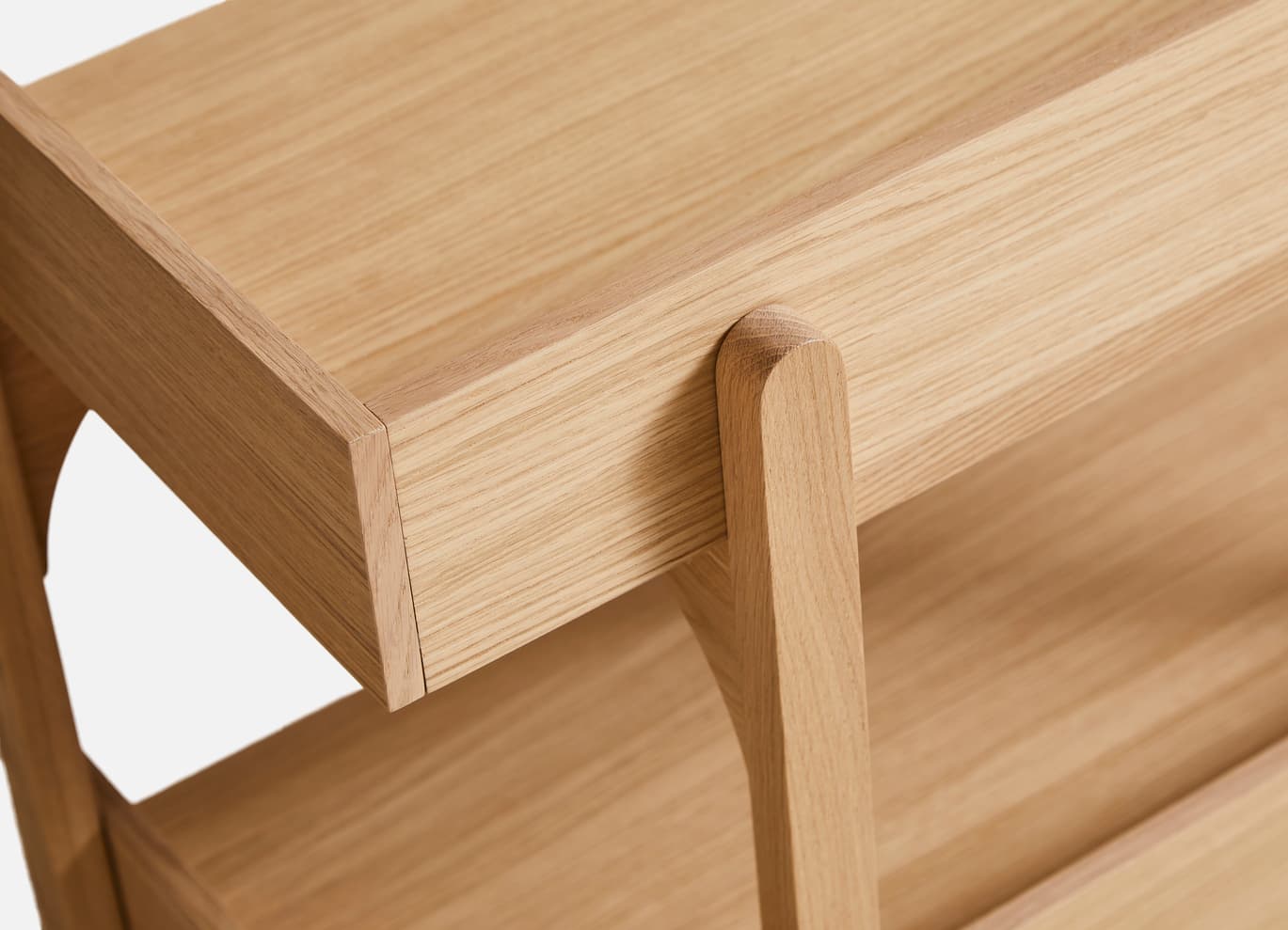Utility Console Table White Oak