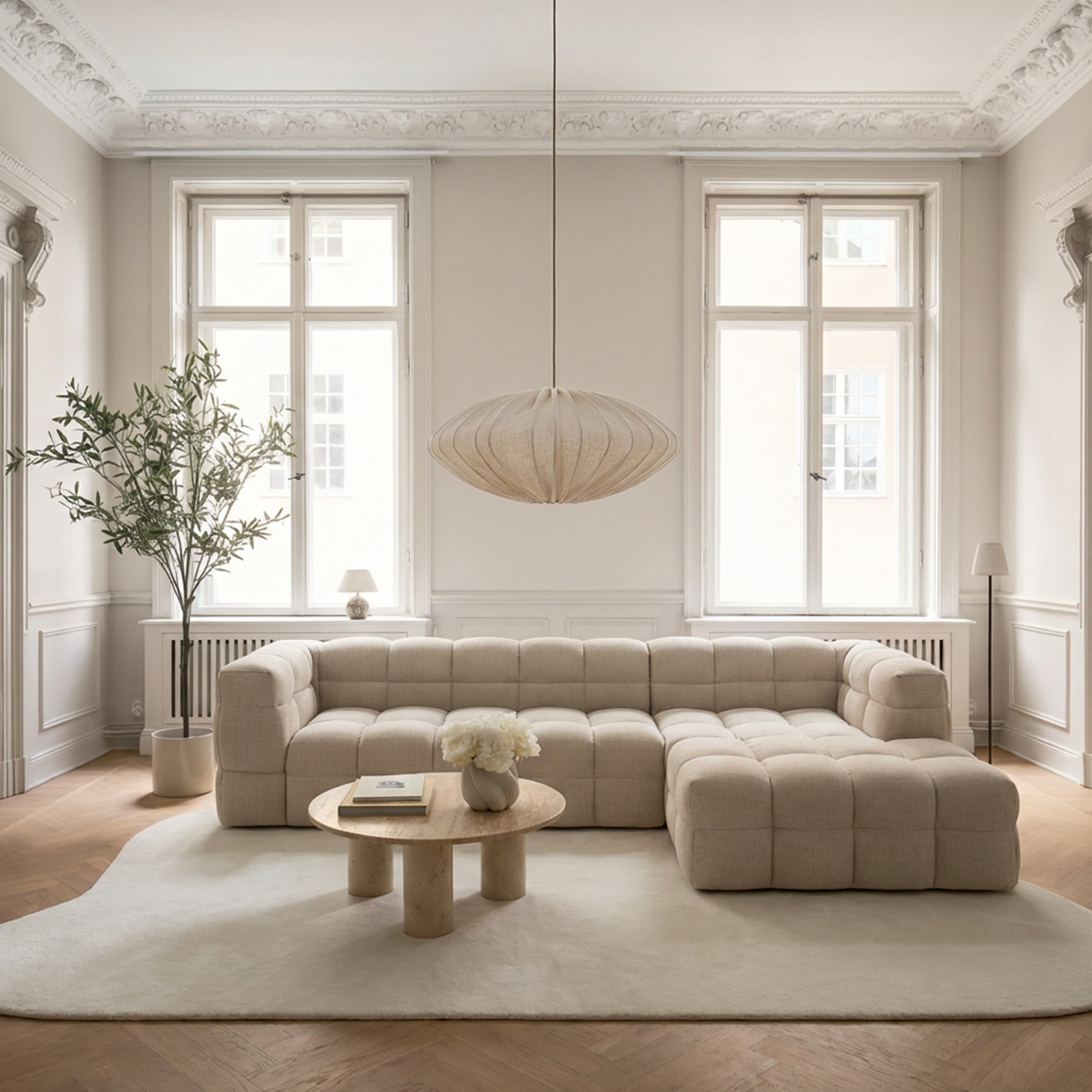 Billie Divansofa Rechts Beige Bouclé
