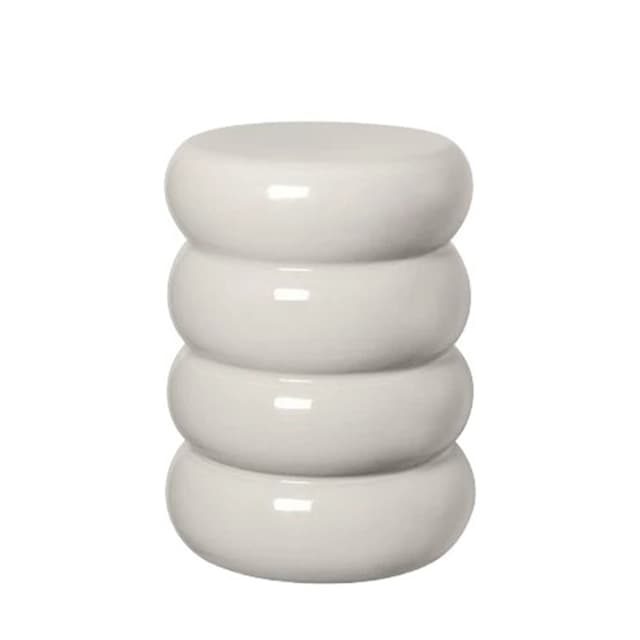 Toru Ceramic Side Table Lily White Shape Round