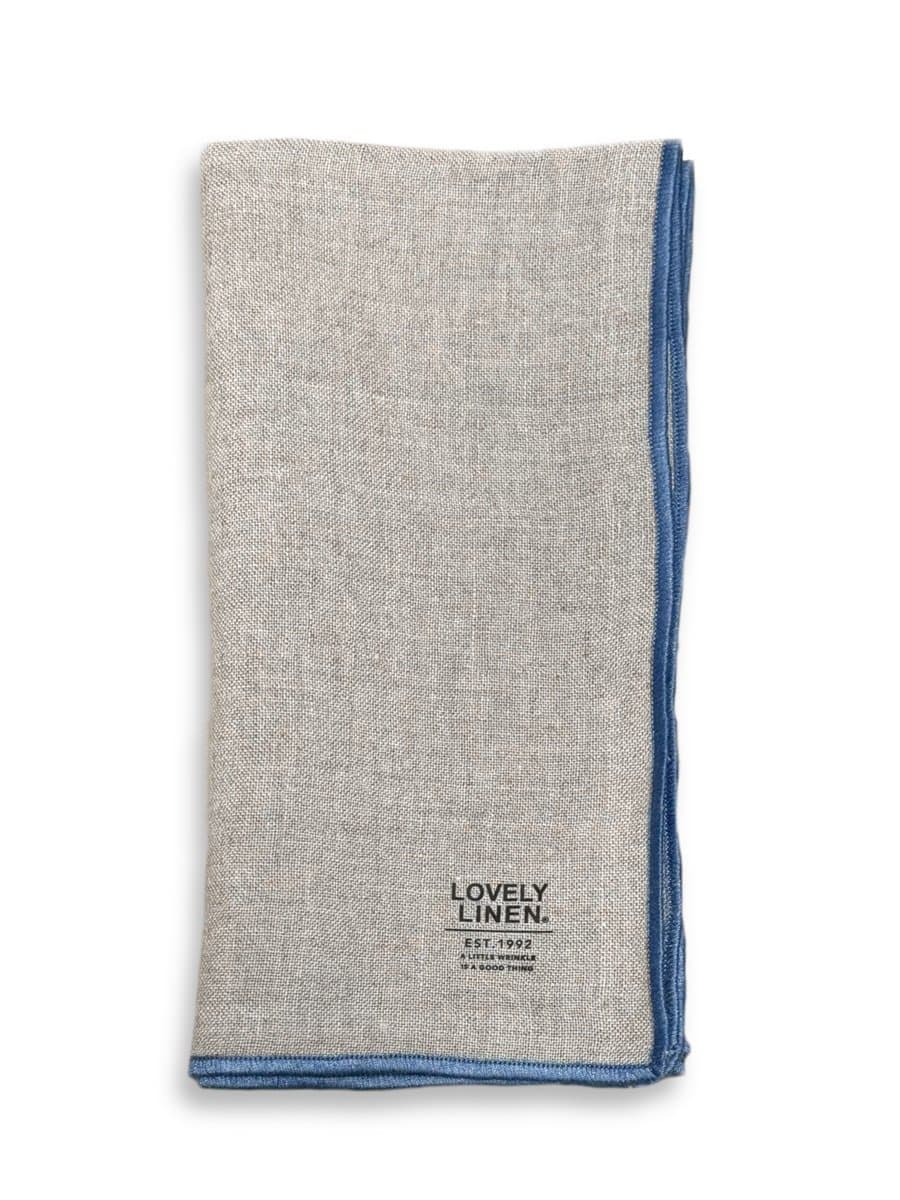 Napkin Beige/Blue 42x42 cm Set of 4
