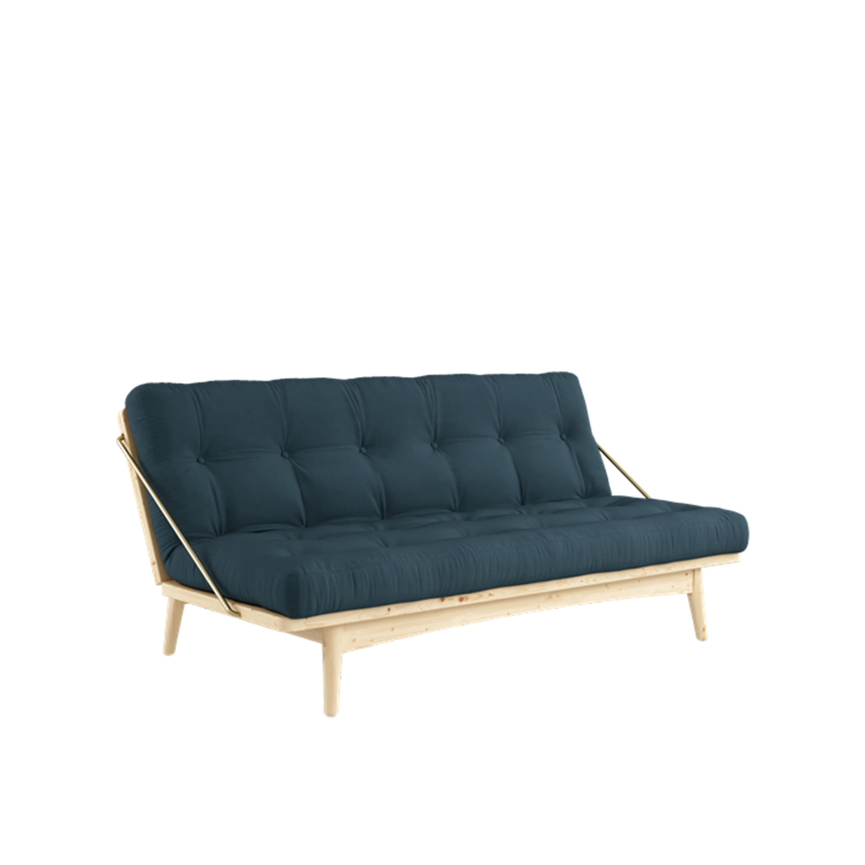 Folk Schlafsofa Natur/Petrol Blau 190cm