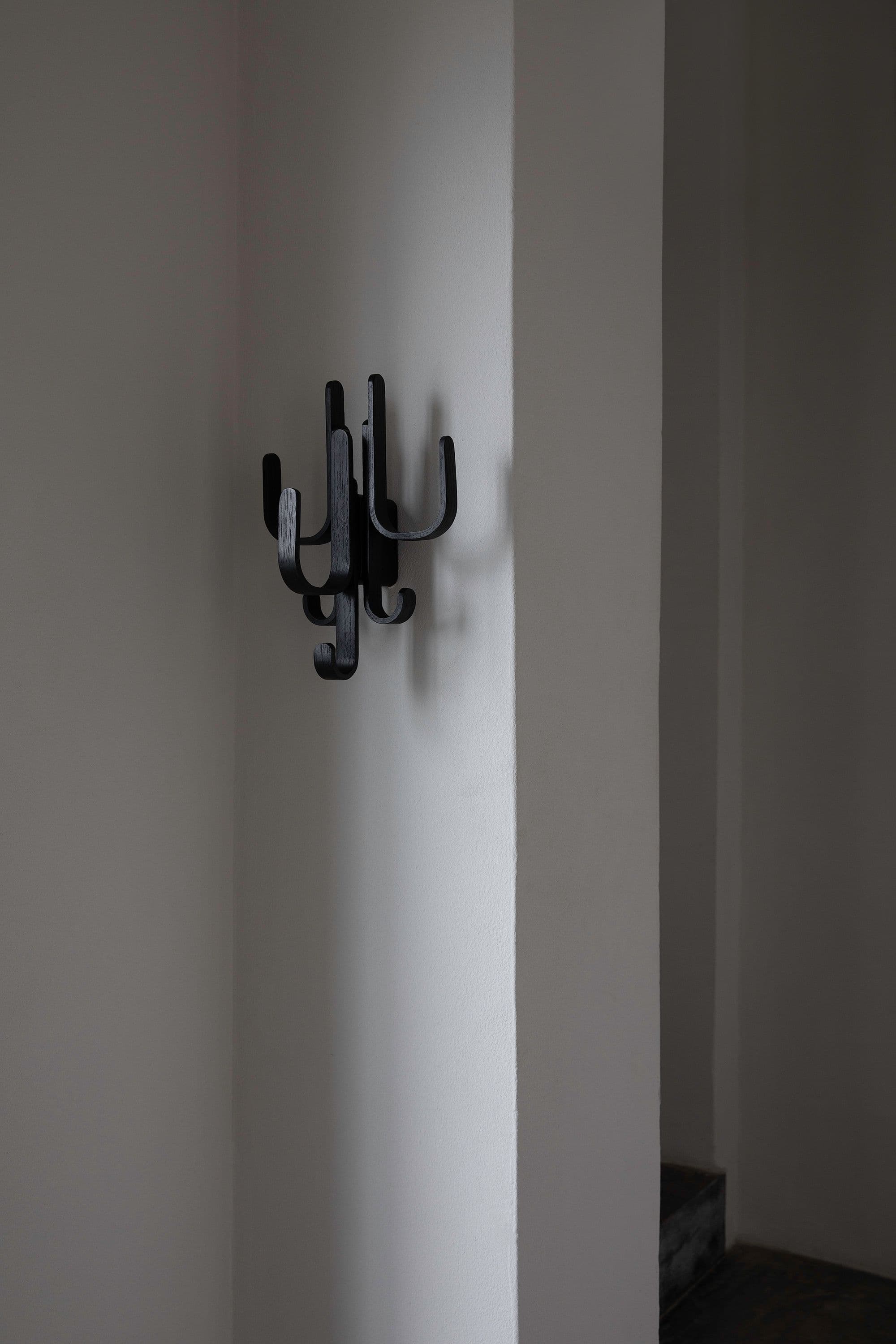 Woody Three Three Wall Hook Black Stained Oak