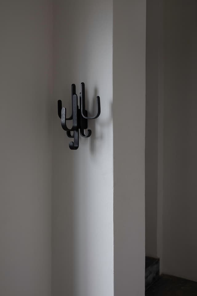 Woody Three Three Wall Hook Black Stained Oak