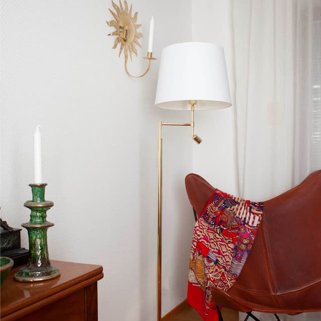 Orlando Golvlampa Mässing/Vit 157cm
