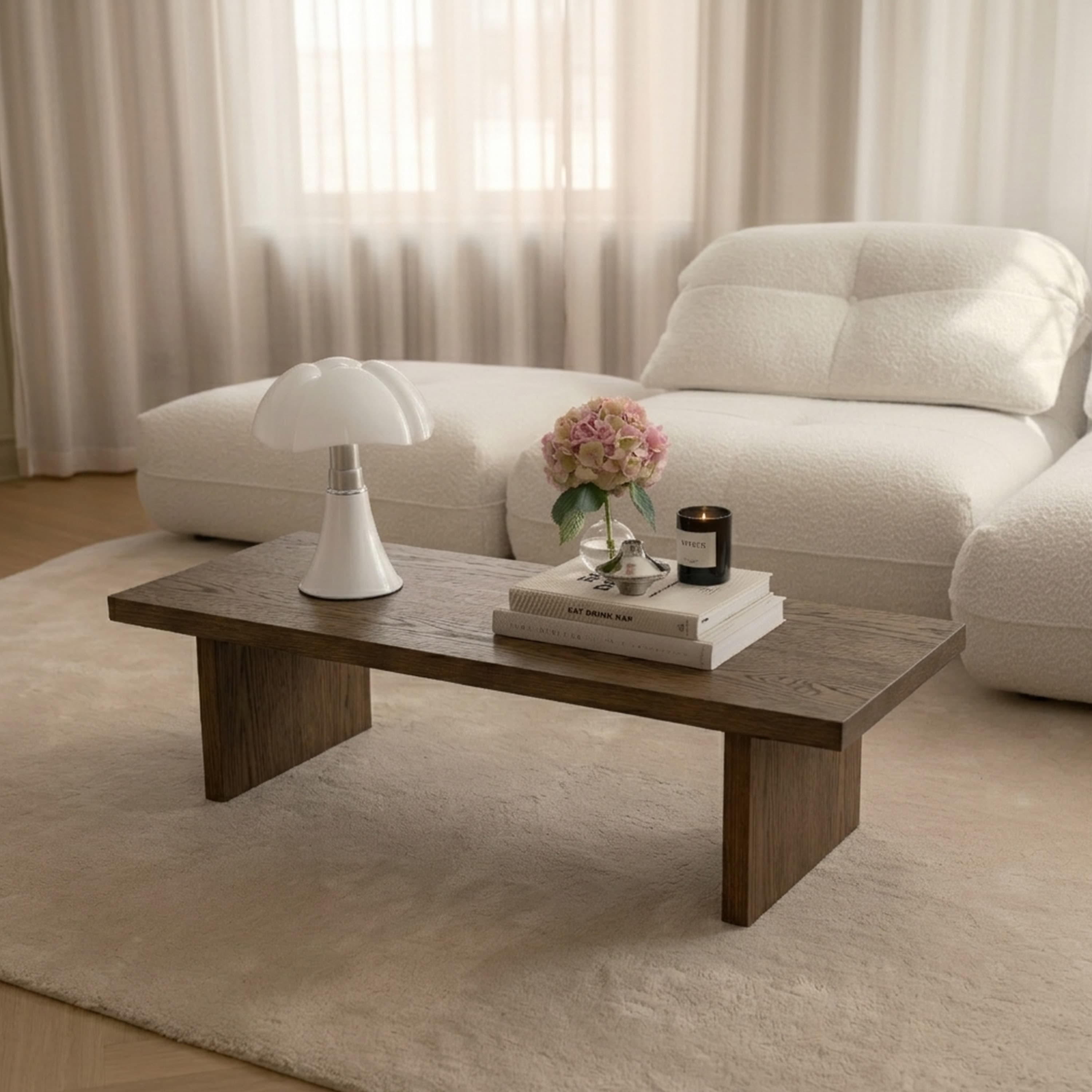 Kaia Couchtisch Braun gebeizte Eiche 130cm
