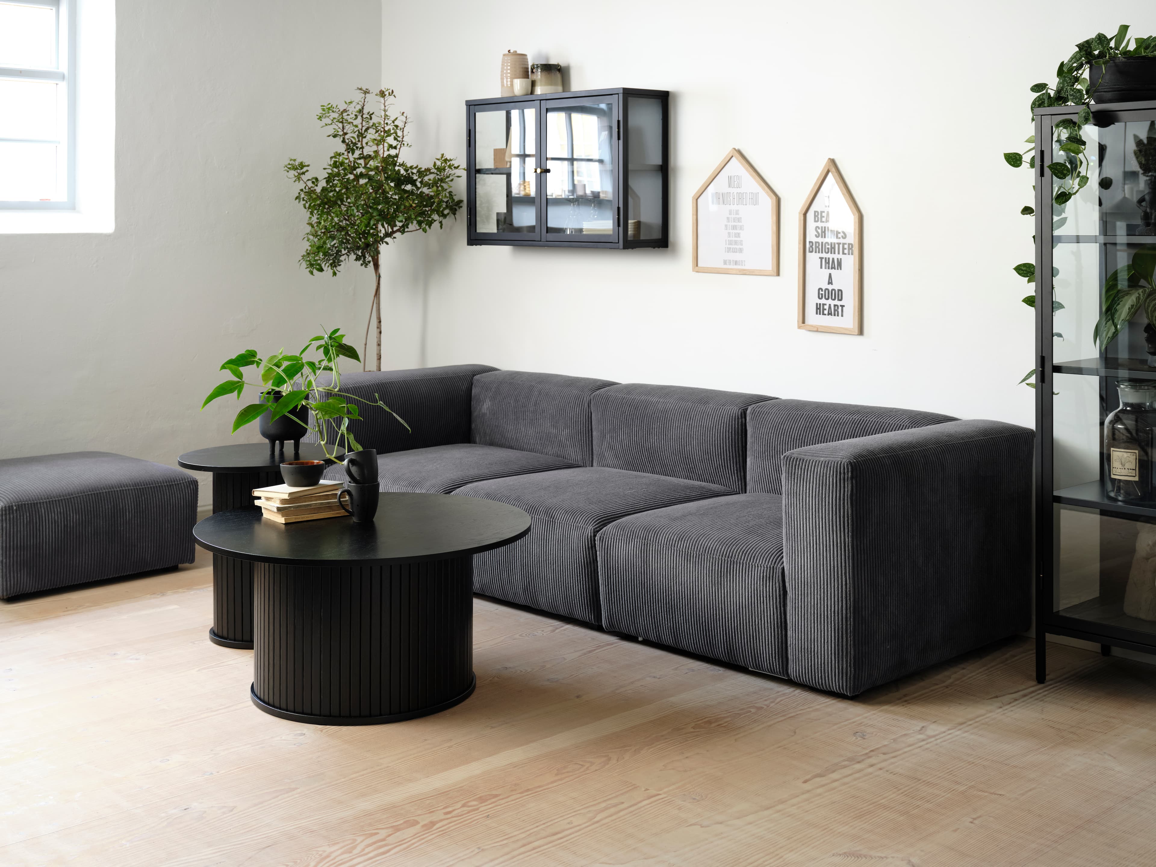 Dara Couchtisch Eiche Black Ø90