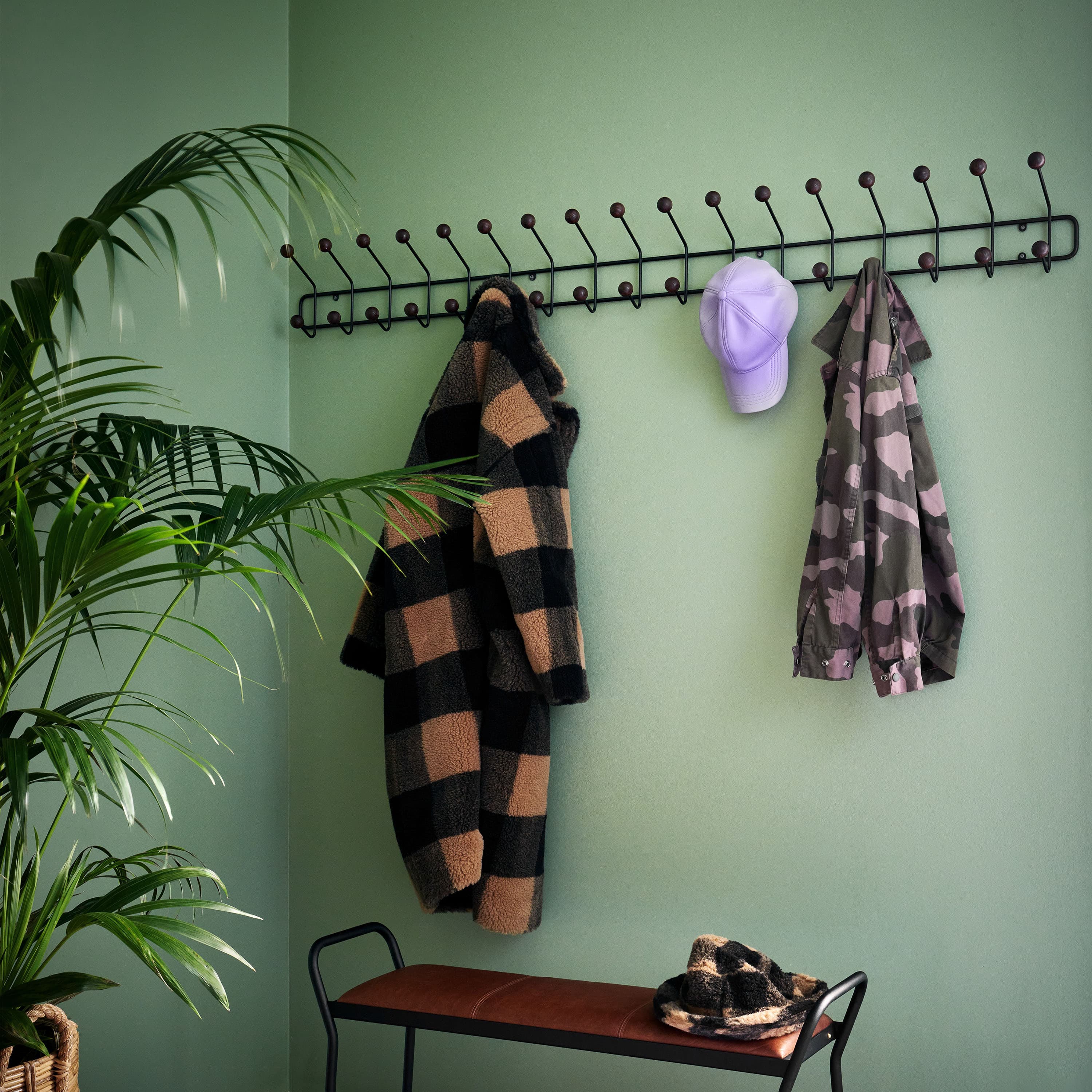 Bill Horizontal Coat Rack Greige 102cm