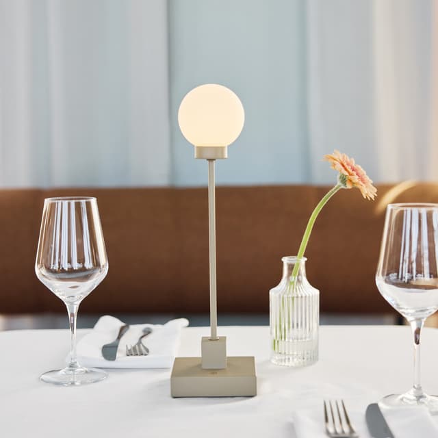 Snowball Table Lamp Portable Greige