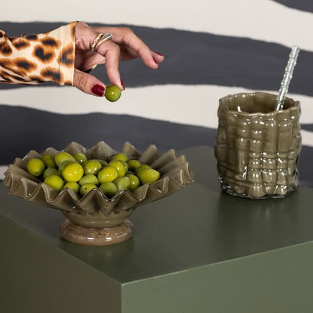 Lori Schale Grün/Beige Ø18