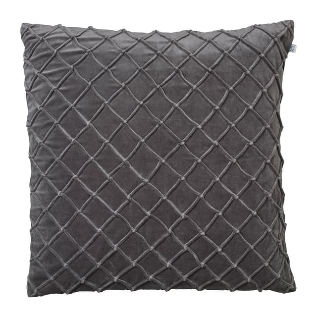 Deva Kissenbezug Samt Grau 50x50