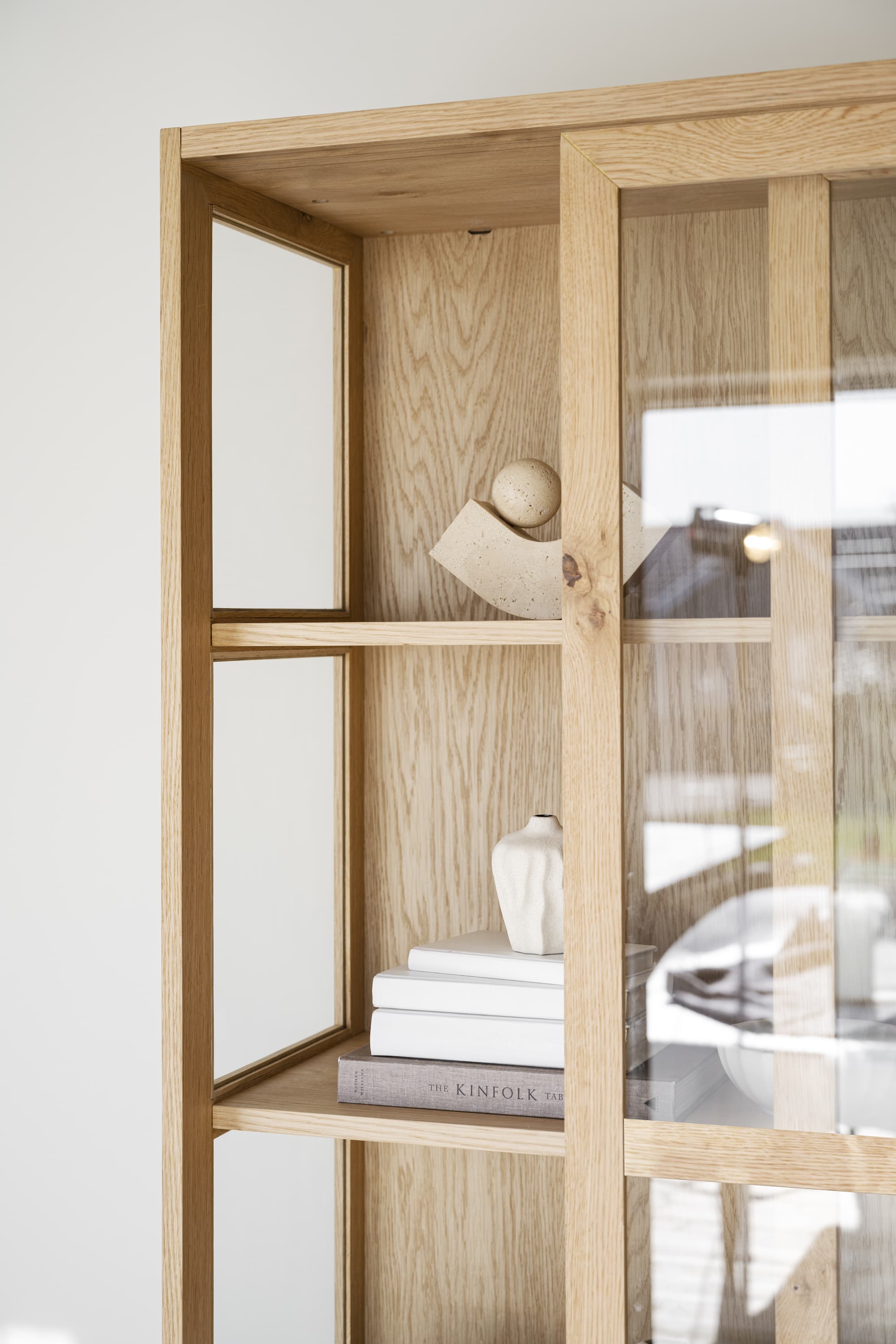 Hazelton Glass Cabinet Oak 203cm