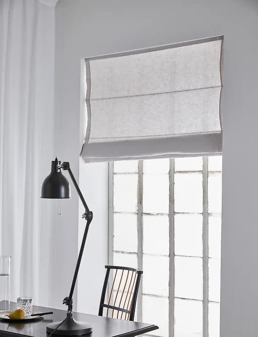 Sunday Fahrstuhlvorhang Leinen Kreide 110cm