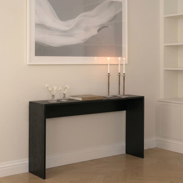Esme Console Table Black Stained Oak 140cm