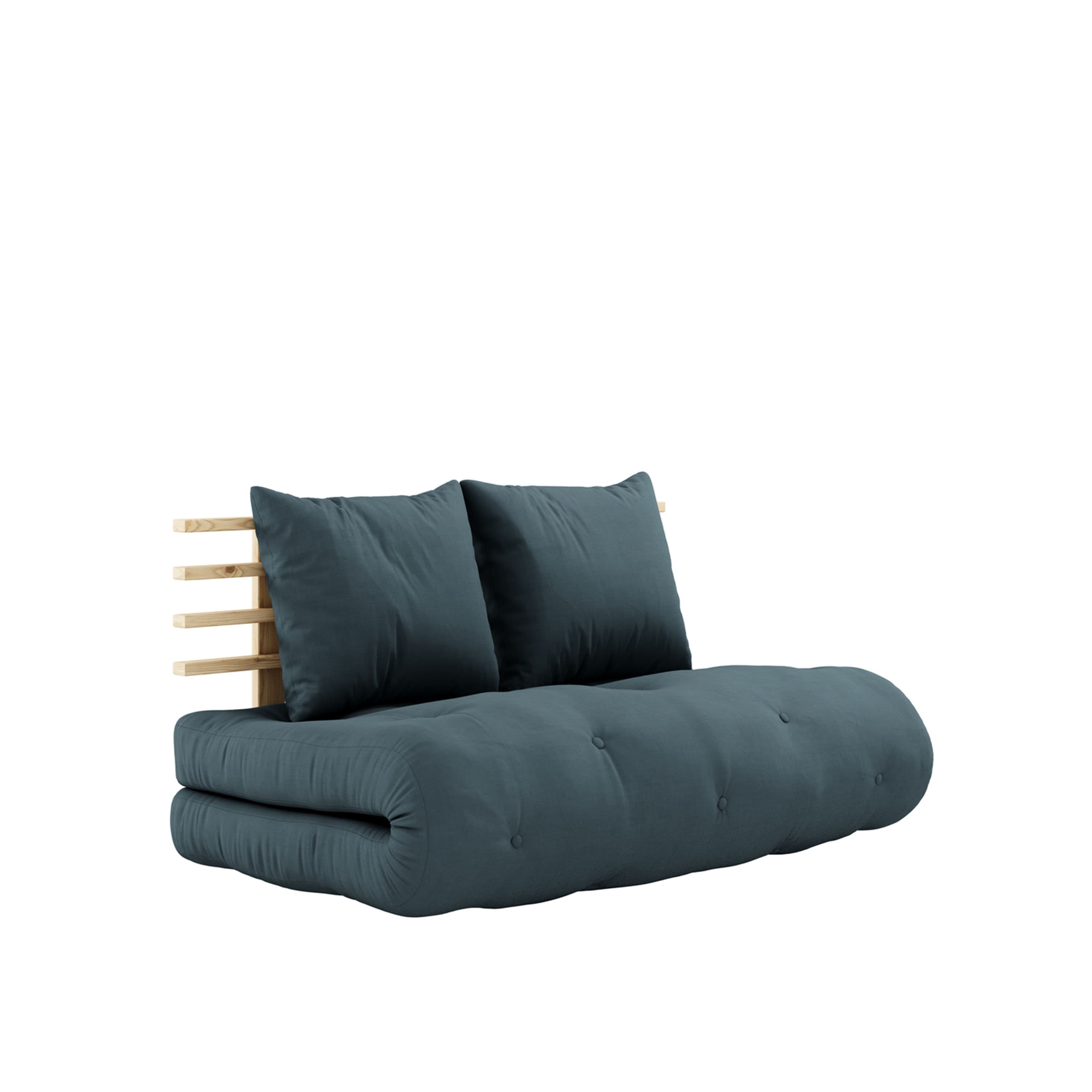 Shin Sano Schlafsofa Natur/Petrolblau 140cm