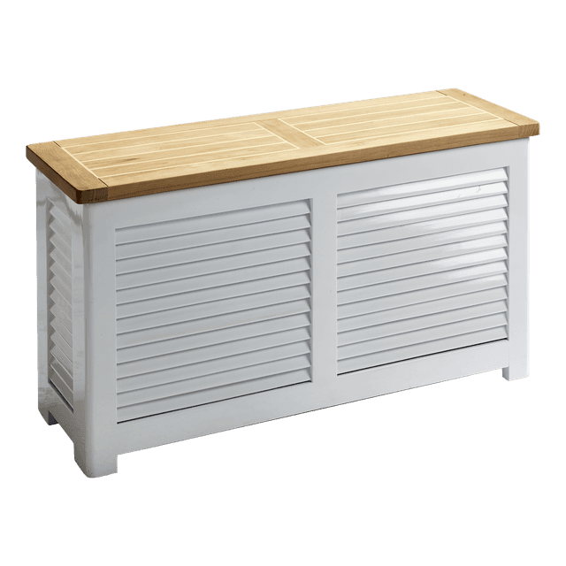Classic Storage Bench Teak/White 90cm