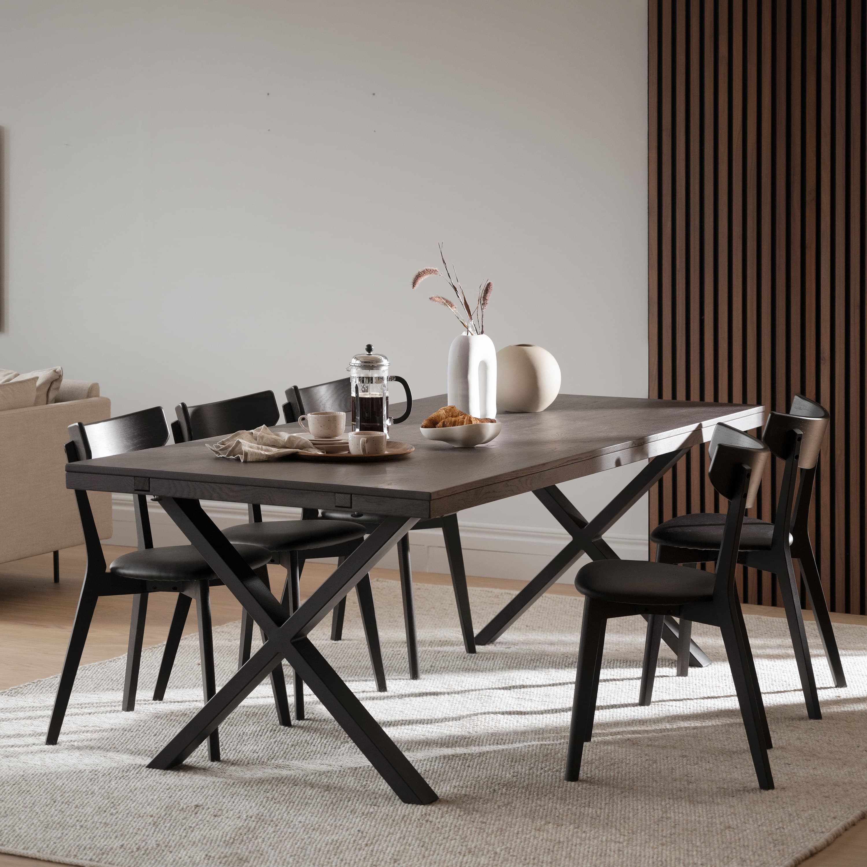 Brooklyn Esstisch X-Bein Dunkelbraune Eiche 220cm