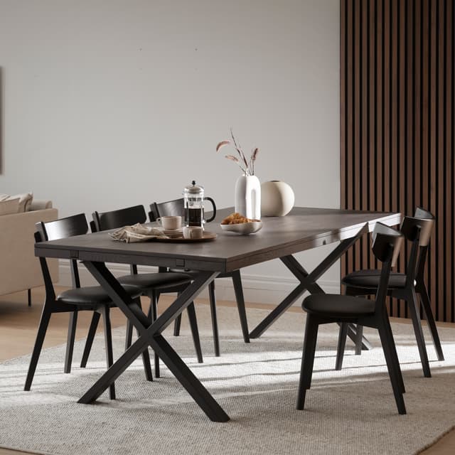 Brooklyn Esstisch X-Bein Dunkelbraune Eiche 220cm