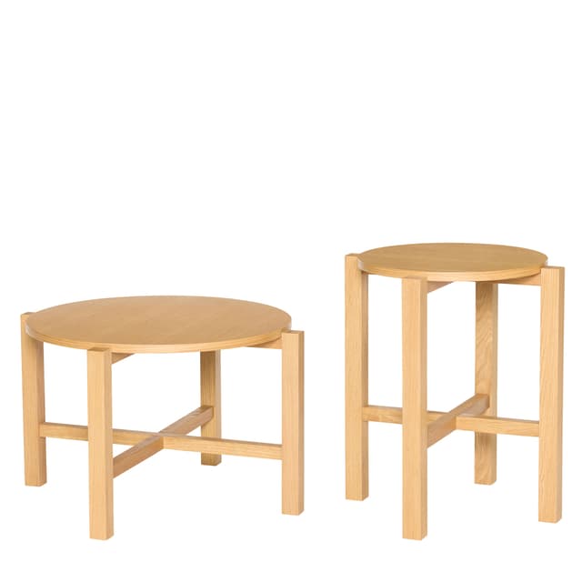 Four Nesting Tables Natural Set of 2