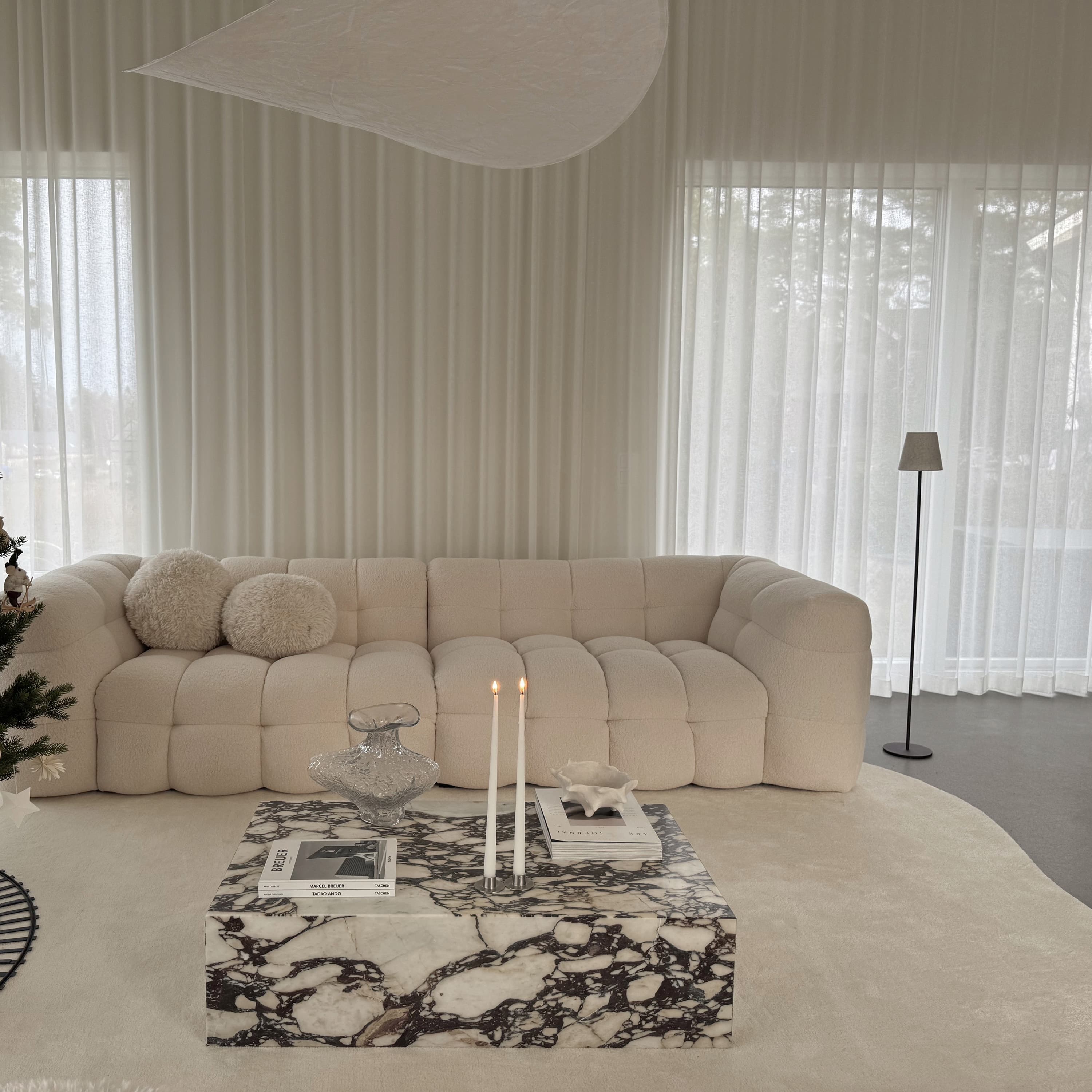 Billie 4-Sitzer Sofa in Creme Teddy