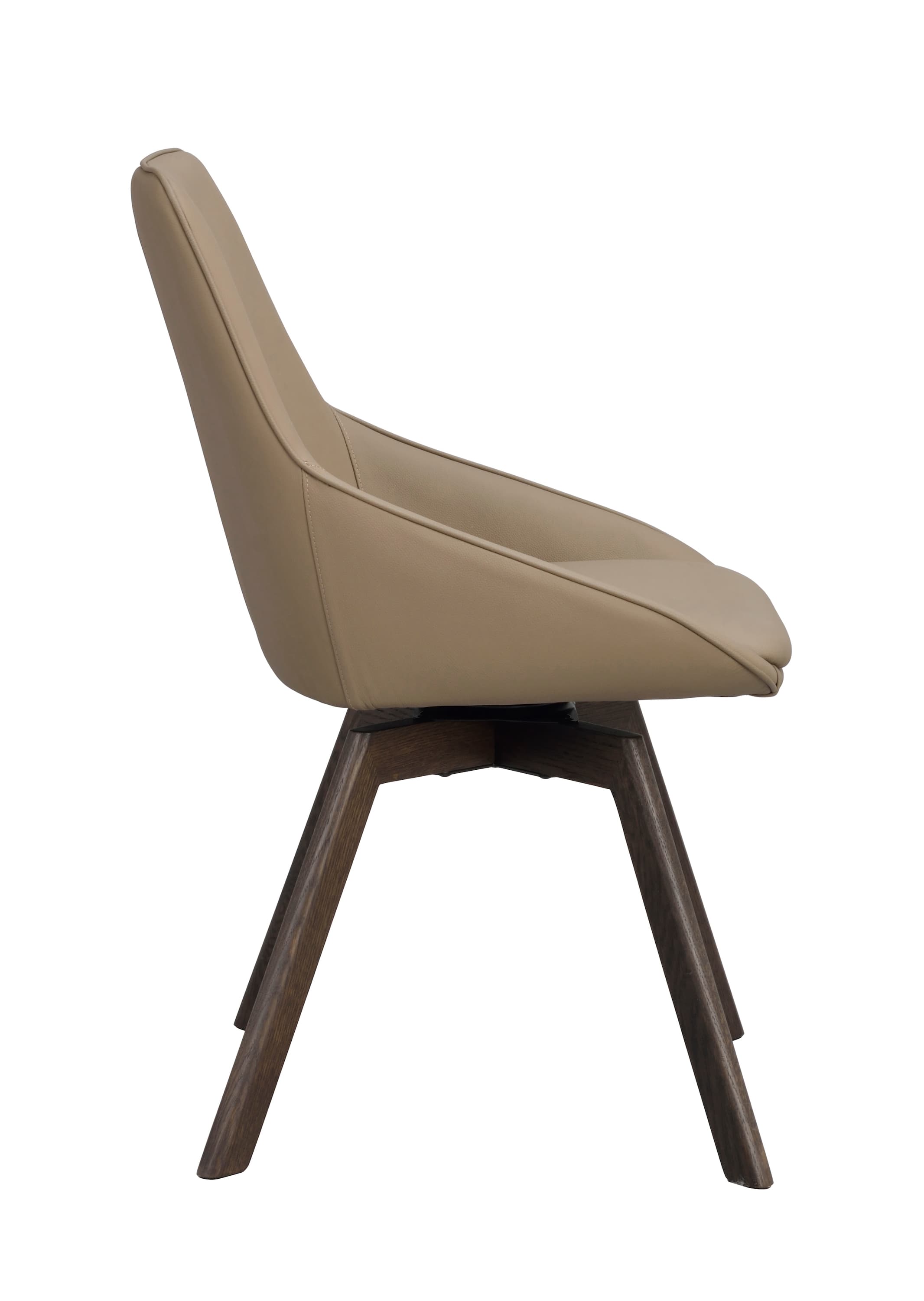 Alison Esszimmerstuhl Beige Leder/Braun