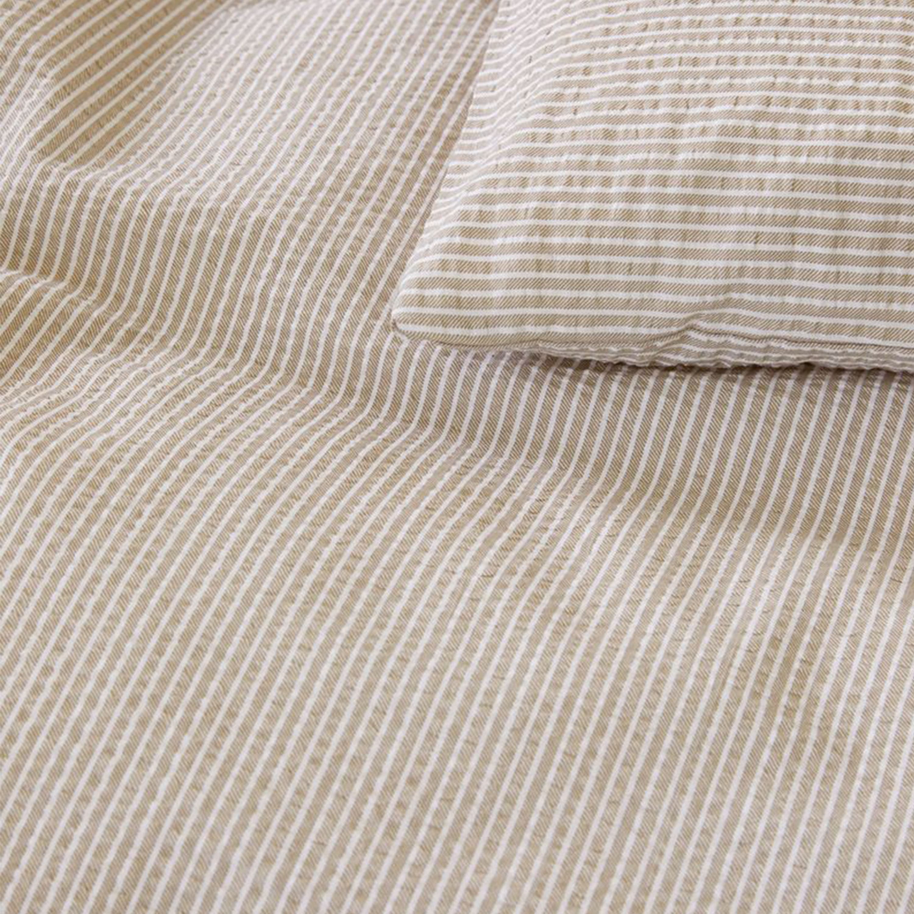 Lykke Duvet Cover Set Seersucker Taupe 150x210/50x60