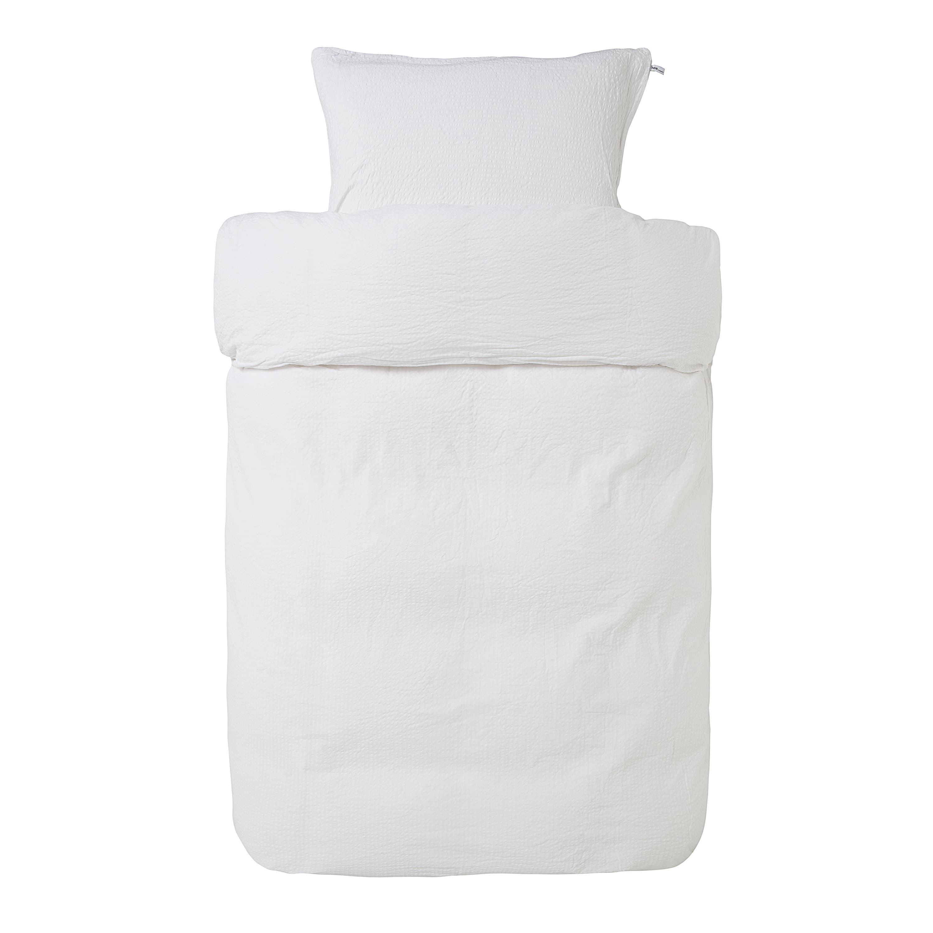 Pure Double Duvet Cover Set Crinkle White 220x220cm/50x60cm