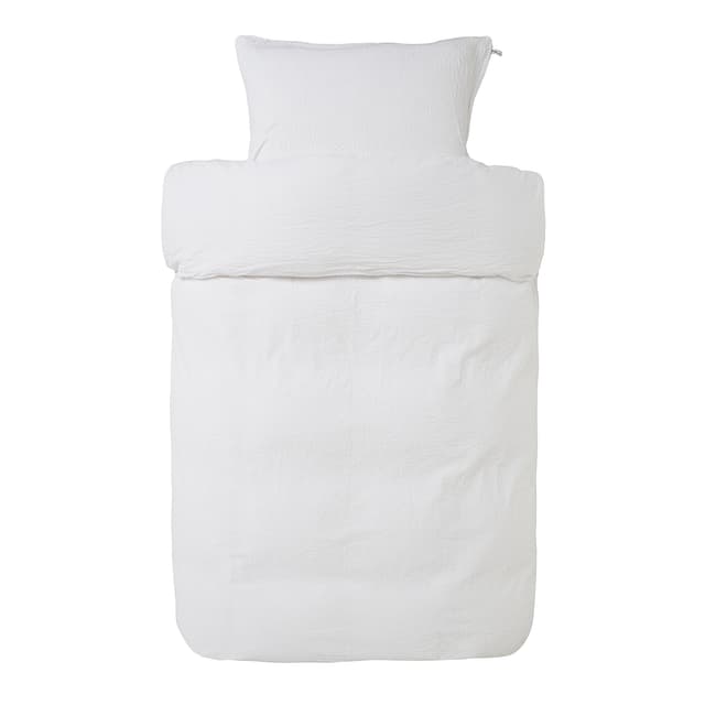 Pure Double Duvet Cover Set Crinkle White 220x220cm/50x60cm