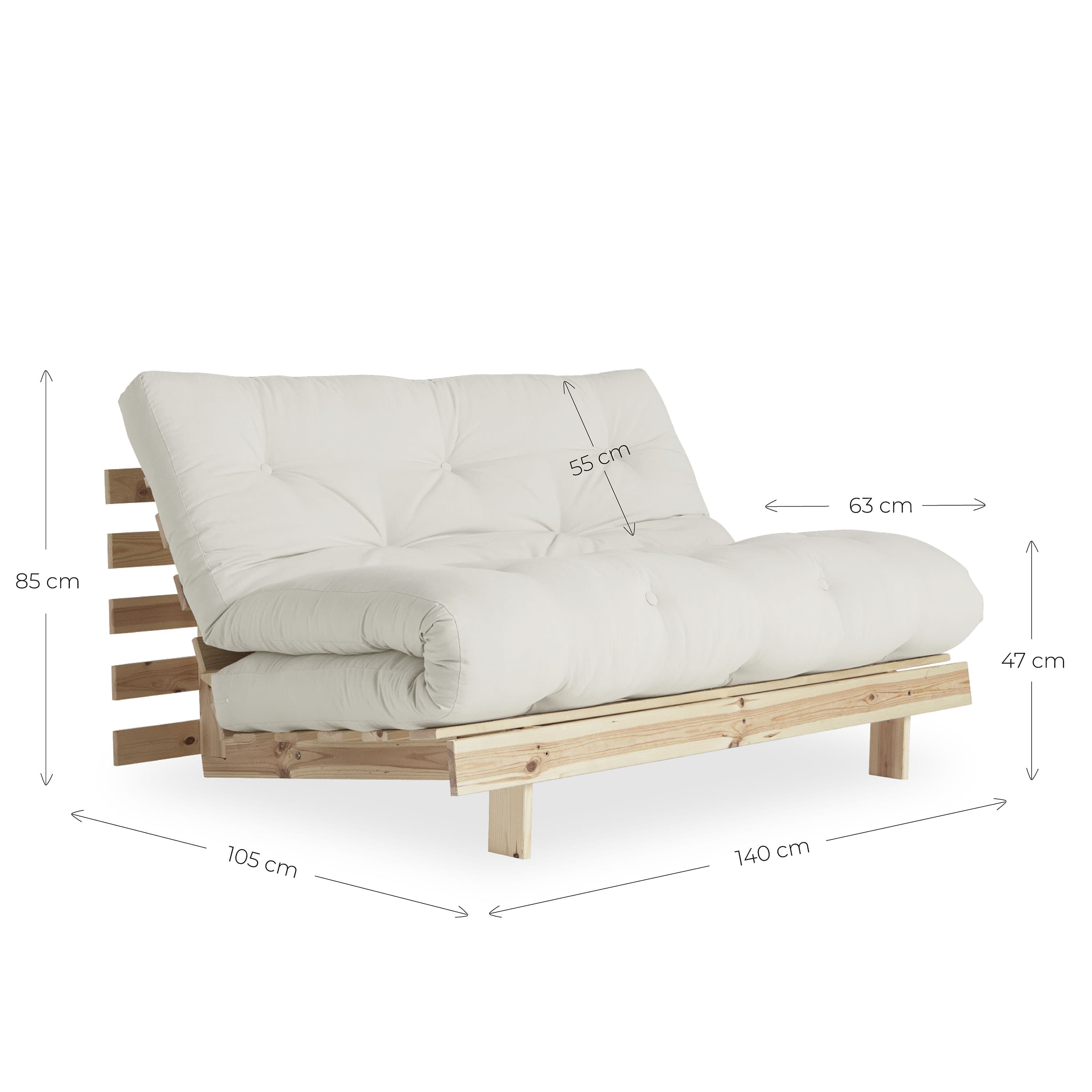 Roots Schlafsofa Natur/Mocca 140cm