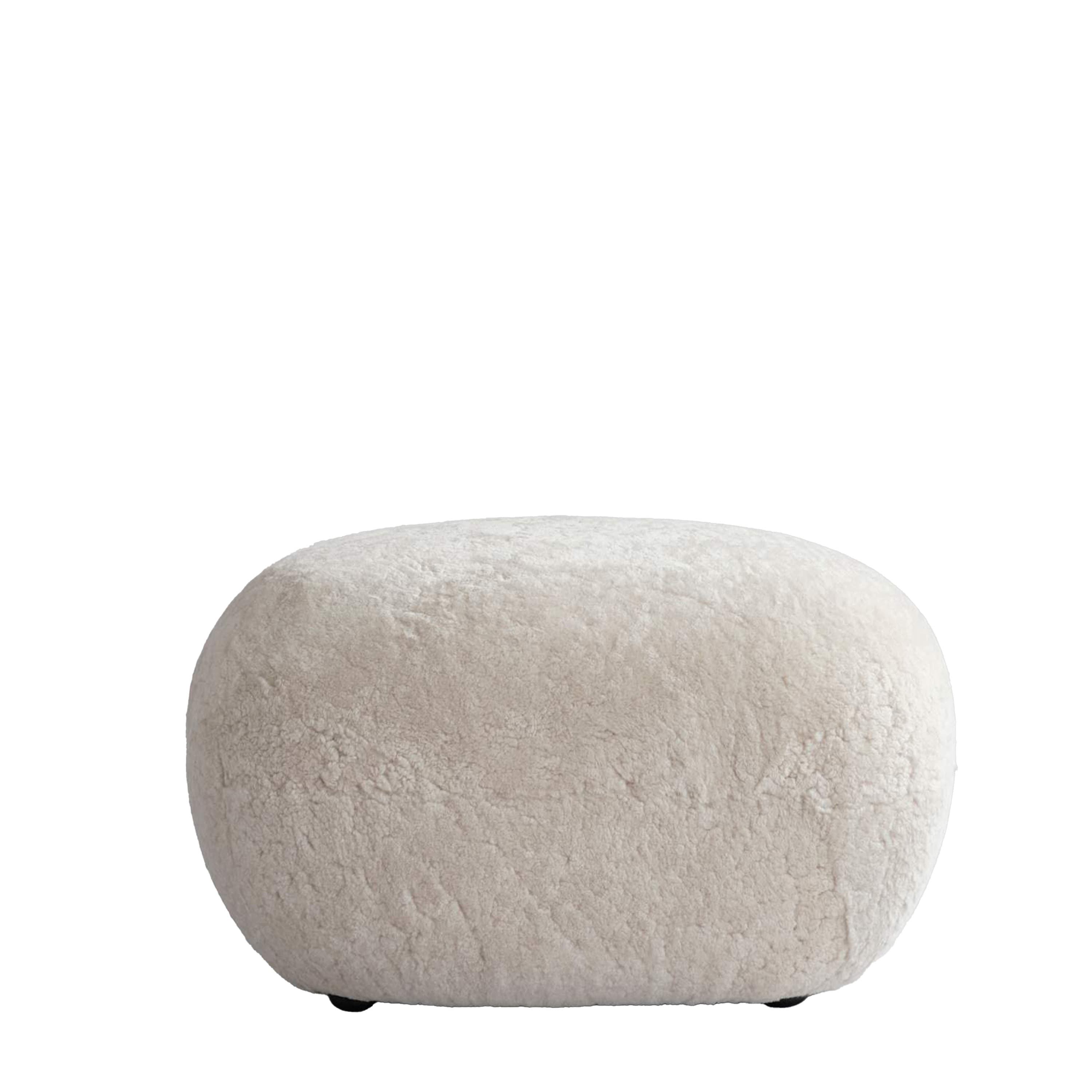 Toe Ottoman Footstool Sheepskin Sandshell 60x45