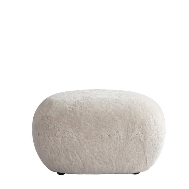 Toe Ottoman Footstool Sheepskin Sandshell 60x45