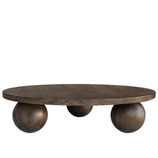 Indie Coffee Table Brown Stained Oak Ø120