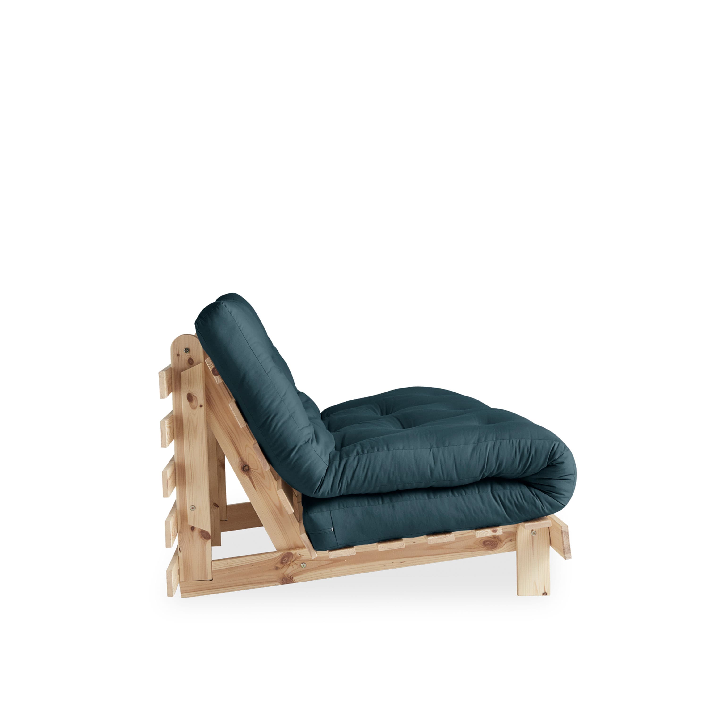 Roots Sofa Bed Natural/Petrol Blue 140cm