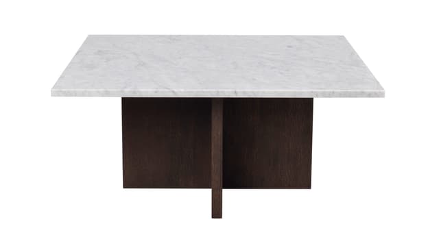 Brooksville Couchtisch Weiß Marmor/Eiche 90x90
