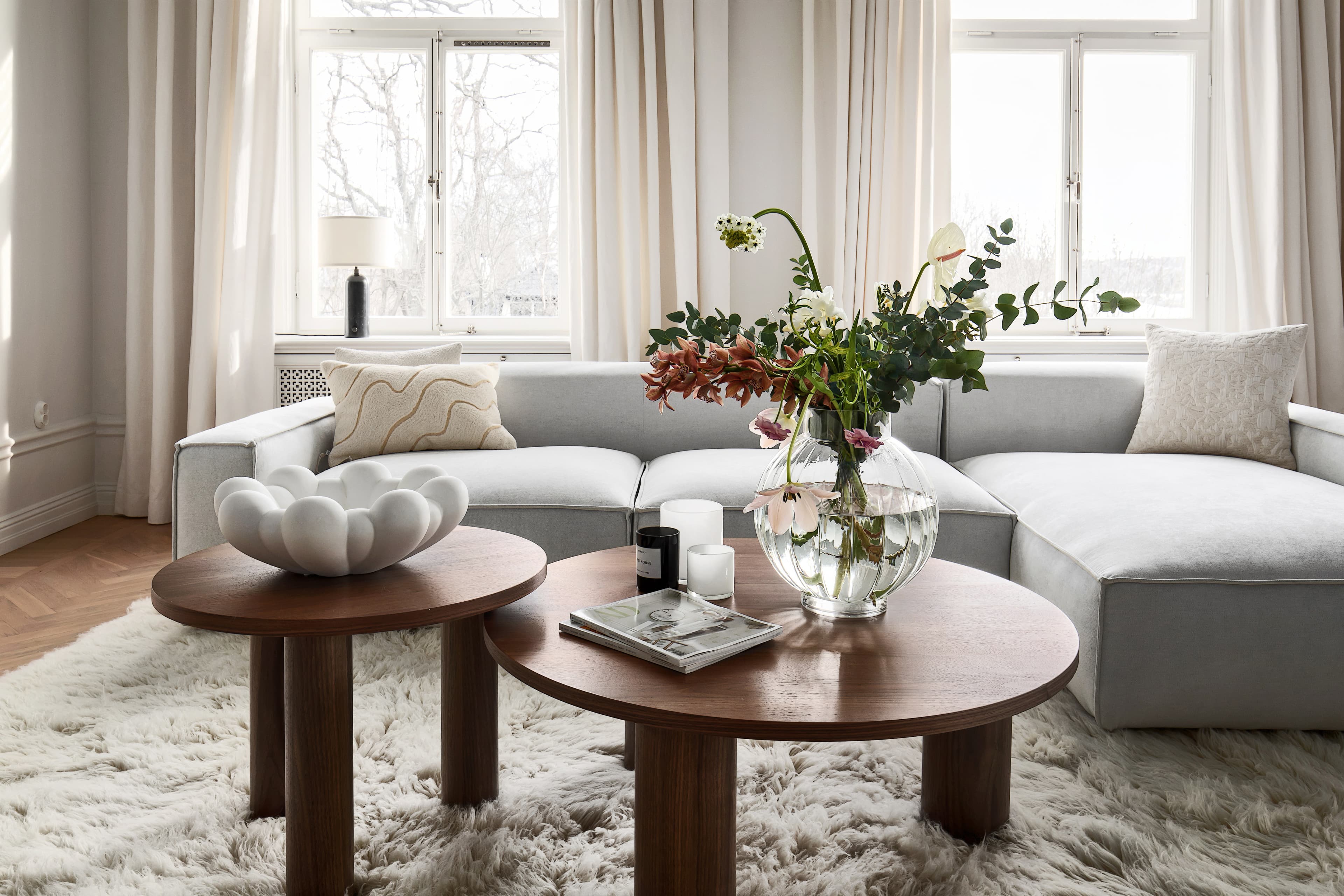Melvin Couchtisch Walnuss Ø65