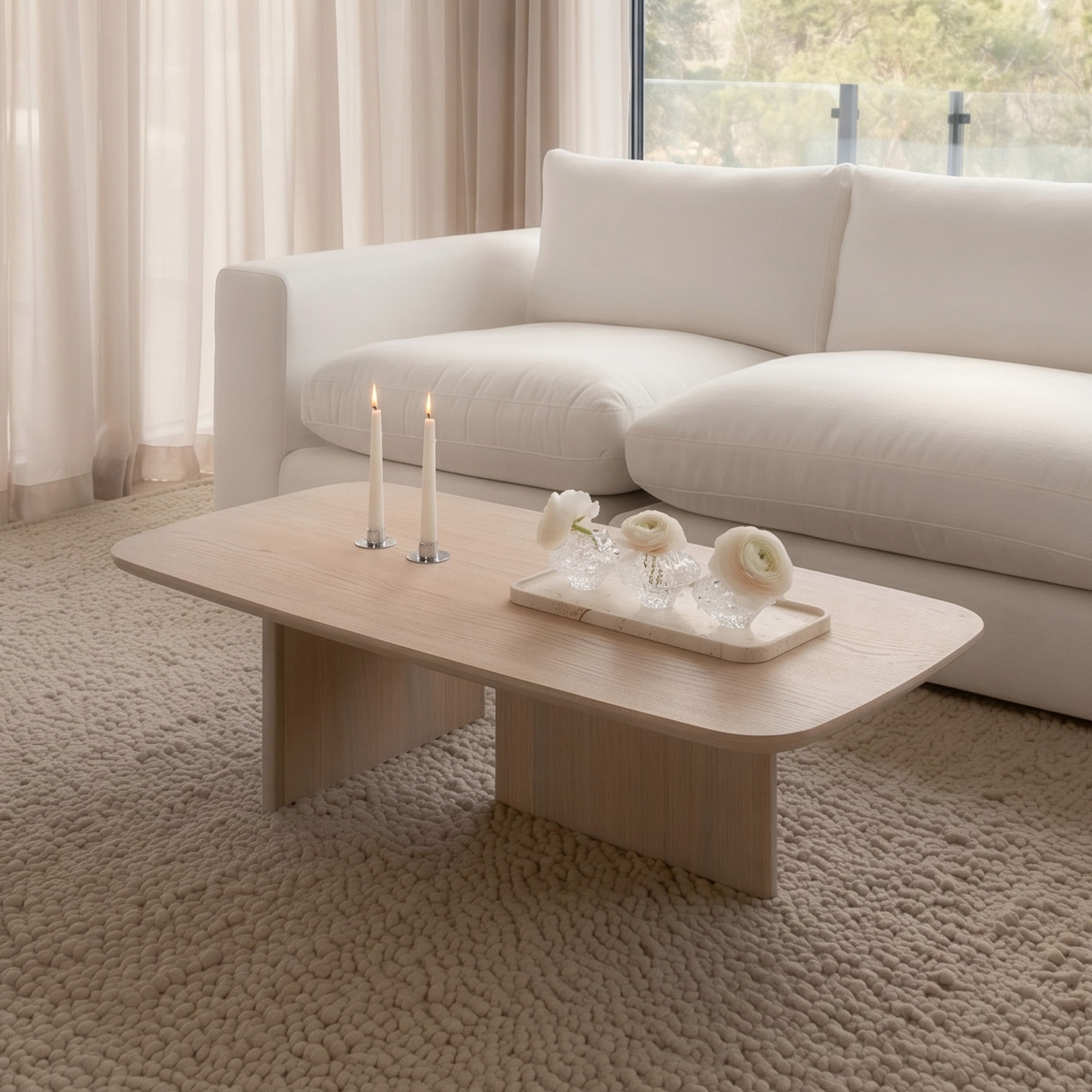 Ivy Couchtisch Weiß pigmentiert 120cm