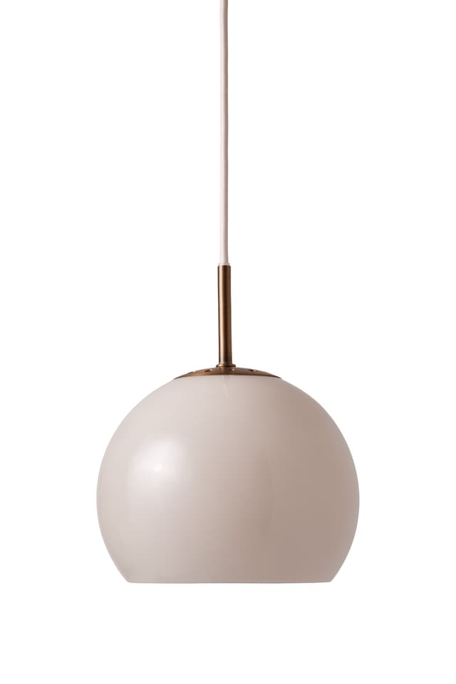 Ball Glas Hängelampe Sandgrau Ø18