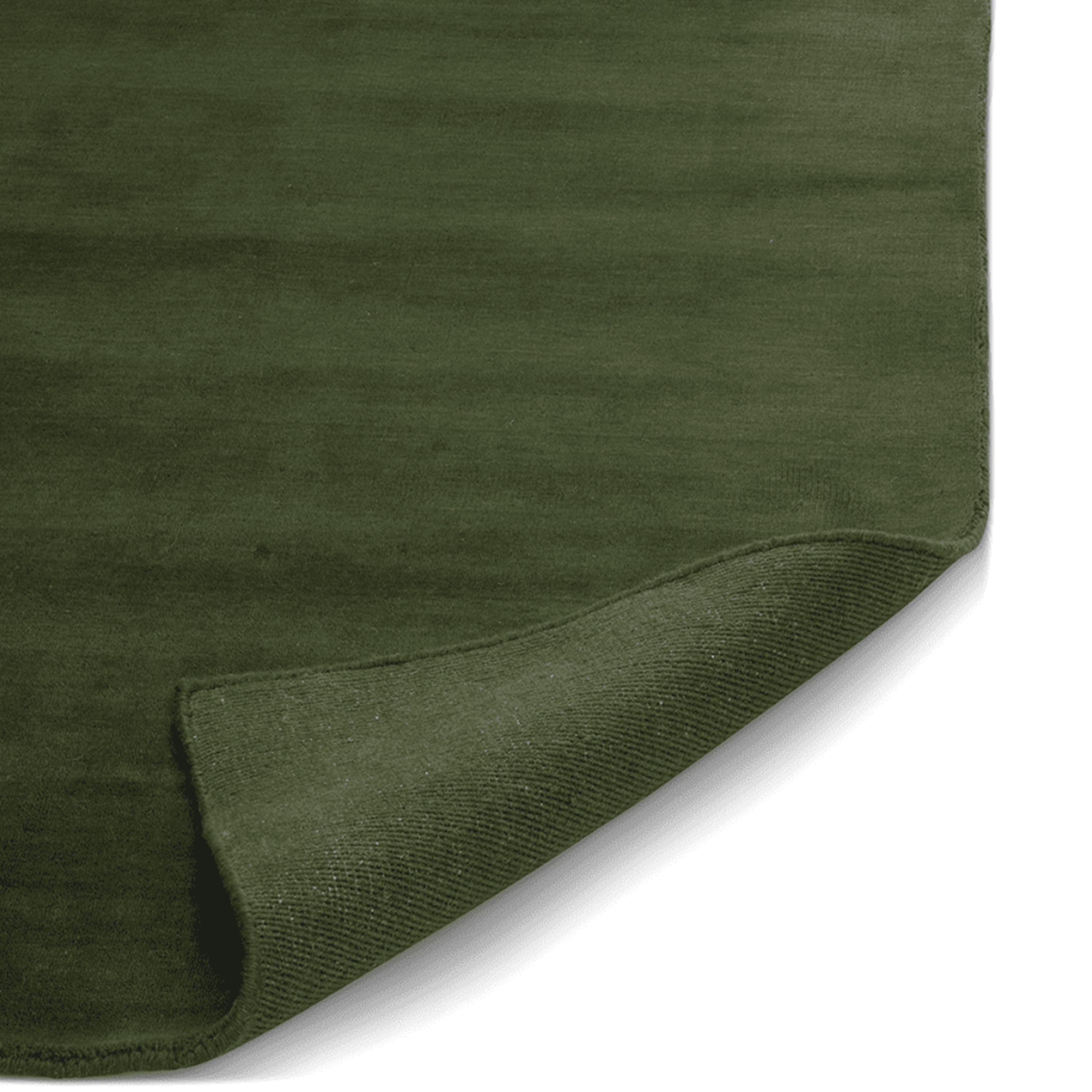 Solid Wollteppich Waldgrün 200x300