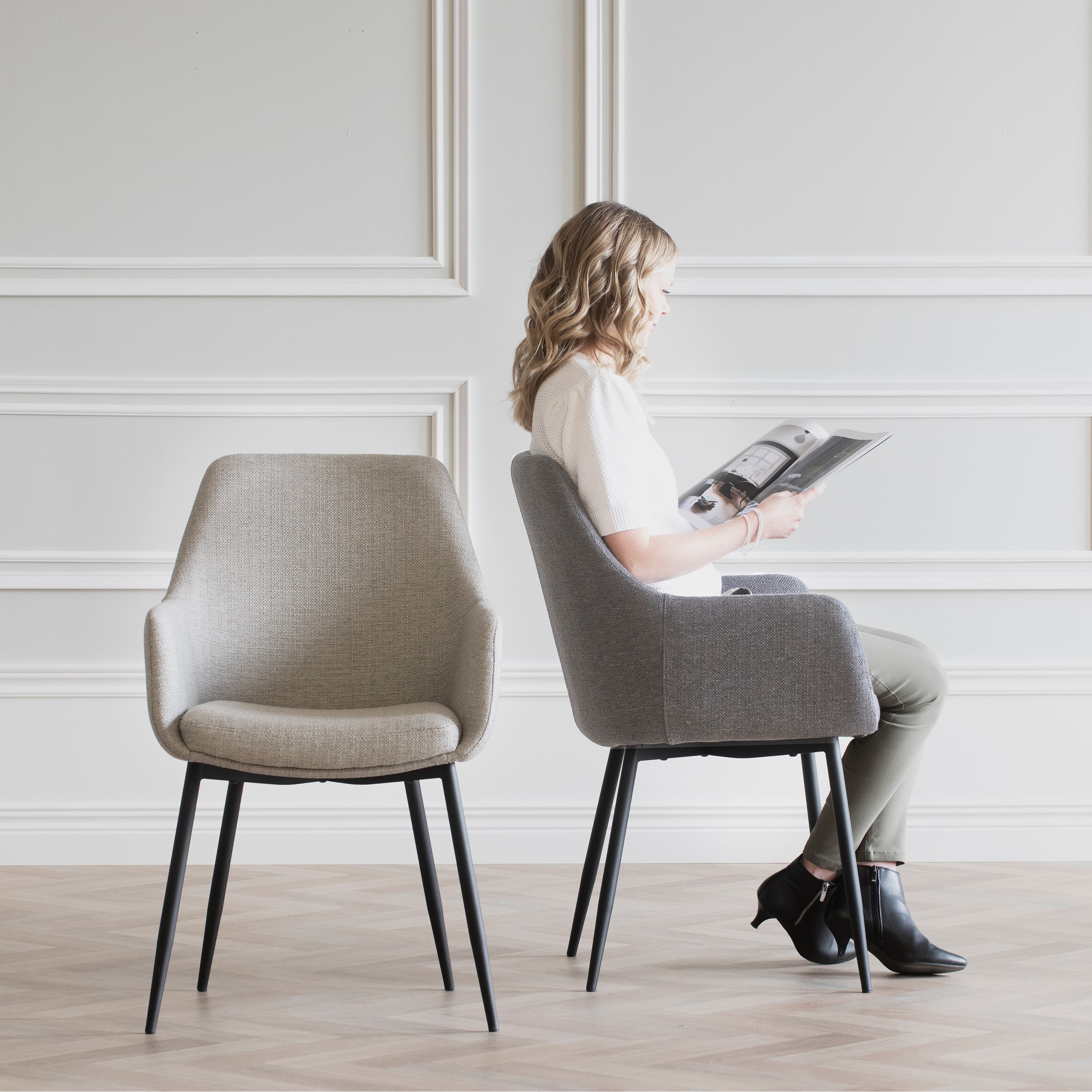 Reily Dining Armchair Beige/Black