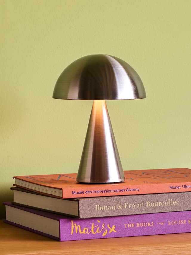 Mush Portable Table Lamp Nickel 20cm
