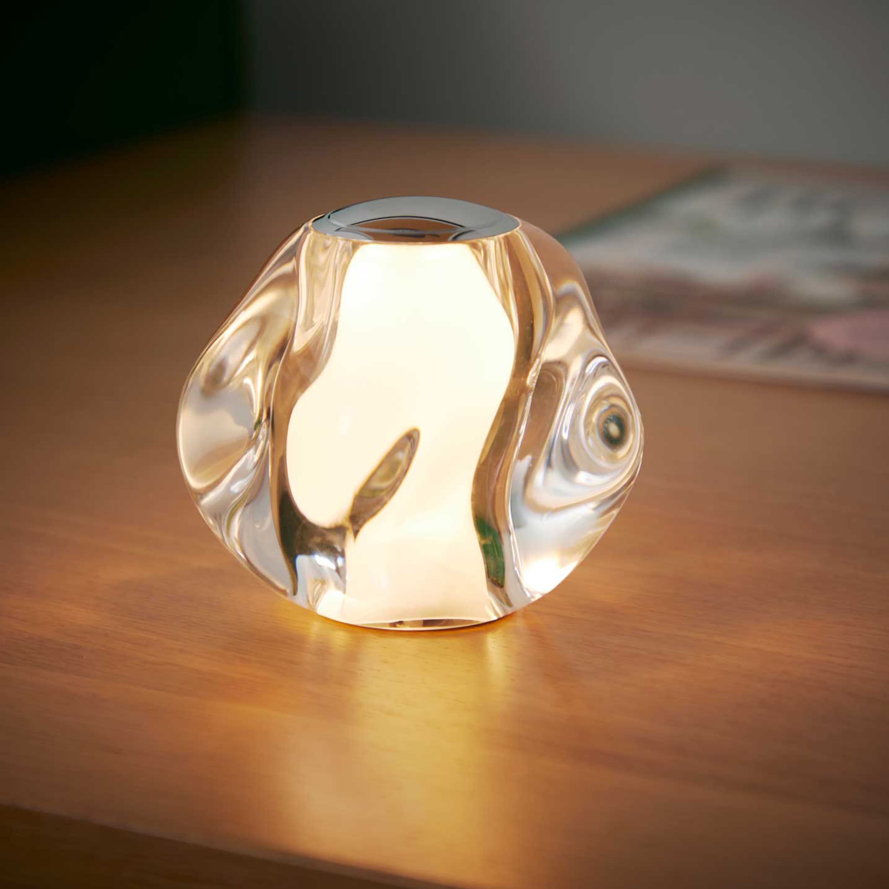 Ice Ball Portable Table Lamp Chrome