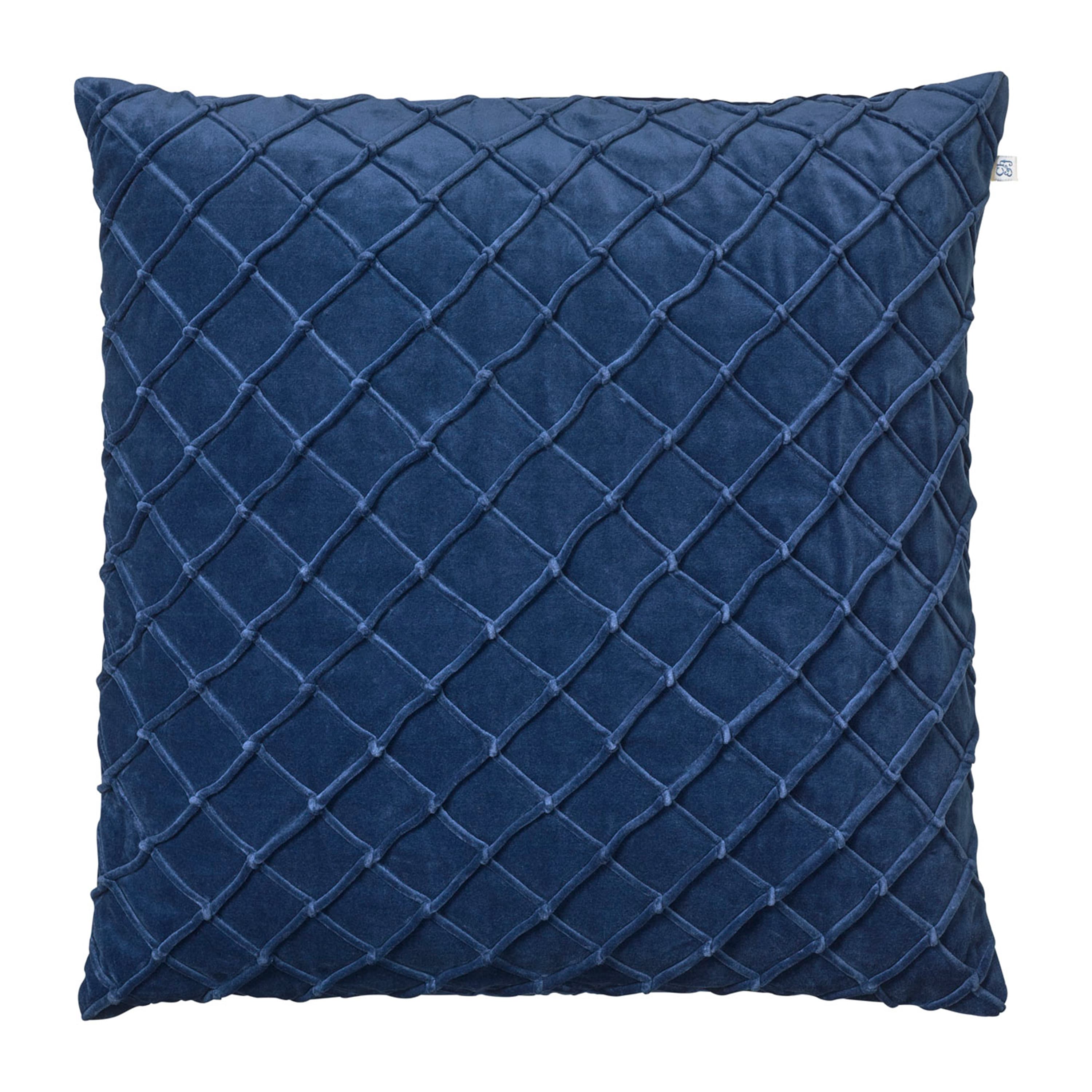 Deva Kissenbezug Samt Blau 50x50